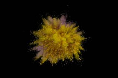 Renkli toz patlaması. Arka planda soyut çekim tozu. Albay