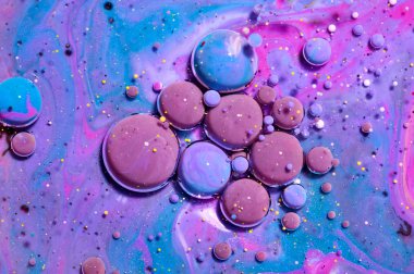 Renkli akrilik kabarcıklar. Soyut mürekkep tasarım şablonu karışık tex