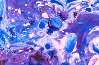 Renkli akrilik kabarcıklar. Soyut mürekkep tasarım şablonu karışık tex