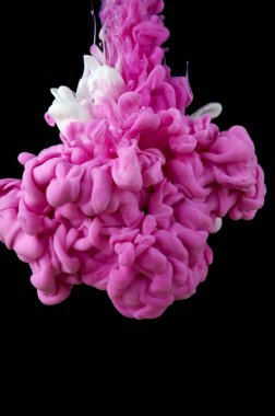 Suda mürekkep var. Splash akrilik boya karıştırma. Çok renkli sıvı d