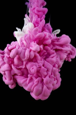 Suda mürekkep var. Splash akrilik boya karıştırma. Çok renkli sıvı d