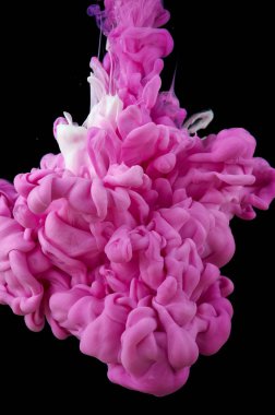 Suda mürekkep var. Splash akrilik boya karıştırma. Çok renkli sıvı d