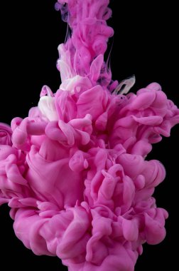 Suda mürekkep var. Splash akrilik boya karıştırma. Çok renkli sıvı d