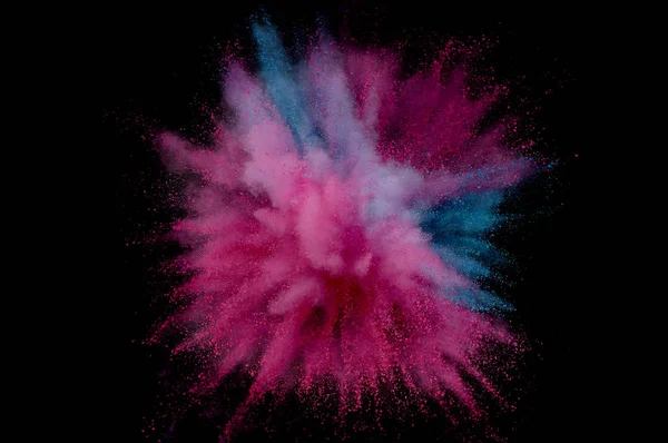 Colored powder explosion. Abstract closeup dust on backdrop. Col — Stock Photo, Image