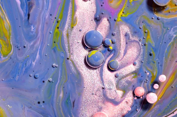 カラフルなアクリルの泡。抽象インクデザインテンプレート混合テックス — ストック写真