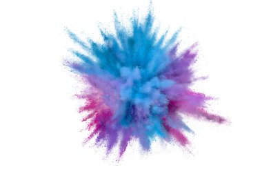 Renkli toz patlaması. Arka planda soyut çekim tozu. Albay