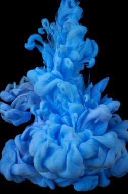 Suda mürekkep var. Splash akrilik boya karıştırma. Çok renkli sıvı d