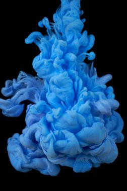 Suda mürekkep var. Splash akrilik boya karıştırma. Çok renkli sıvı d