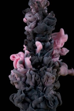 Suda mürekkep var. Splash akrilik boya karıştırma. Çok renkli sıvı d