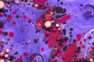 Renkli akrilik kabarcıklar. Soyut mürekkep tasarım şablonu karışık tex