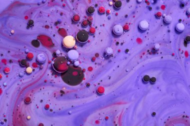 Renkli akrilik kabarcıklar. Soyut mürekkep tasarım şablonu karışık tex