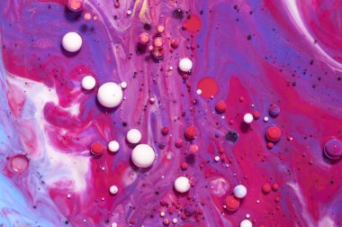Renkli akrilik kabarcıklar. Soyut mürekkep tasarım şablonu karışık tex