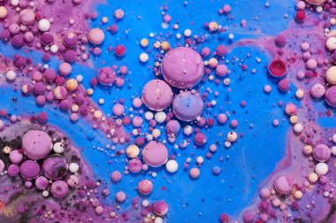 Renkli akrilik kabarcıklar. Soyut mürekkep tasarım şablonu karışık tex