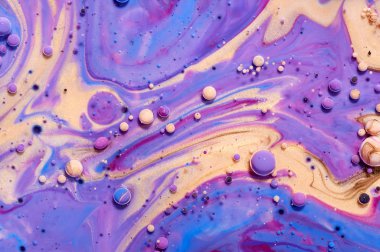 Renkli akrilik kabarcıklar. Soyut mürekkep tasarım şablonu karışık tex