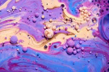 Renkli akrilik kabarcıklar. Soyut mürekkep tasarım şablonu karışık tex