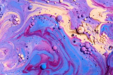 Renkli akrilik kabarcıklar. Soyut mürekkep tasarım şablonu karışık tex