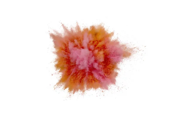 Colored powder explosion on white backgroun — Stock Photo, Image