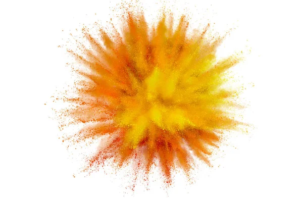 Colored powder explosion. Abstract closeup dust on backdrop. Col — Stock Photo, Image