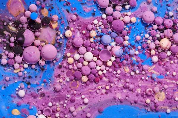 Kleurrijke acryl bubbels. Abstracte inkt ontwerpsjabloon Mixed tex — Stockfoto