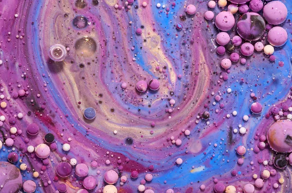 Kleurrijke acryl bubbels. Abstracte inkt ontwerpsjabloon Mixed tex — Stockfoto