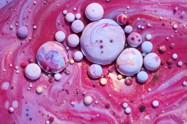 Colourful acrylic bubbles.Abstract ink design template mixed tex — Stock Photo, Image