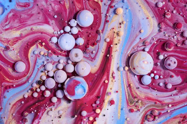 Kleurrijke acryl bubbels. Abstracte inkt ontwerpsjabloon Mixed tex — Stockfoto