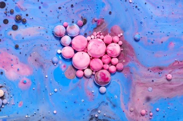 Kleurrijke acryl bubbels. Abstracte inkt ontwerpsjabloon Mixed tex — Stockfoto