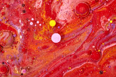 Renkli akrilik kabarcıklar. Soyut mürekkep tasarım şablonu karışık tex