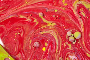 Renkli akrilik kabarcıklar. Soyut mürekkep tasarım şablonu karışık tex