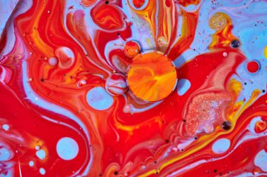 Renkli akrilik kabarcıklar. Soyut mürekkep tasarım şablonu karışık tex