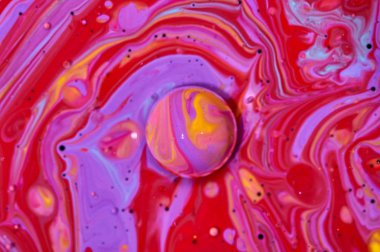 Renkli akrilik kabarcıklar. Soyut mürekkep tasarım şablonu karışık tex