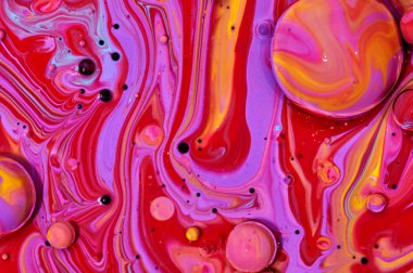 Renkli akrilik kabarcıklar. Soyut mürekkep tasarım şablonu karışık tex