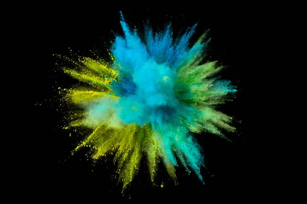 Renkli toz patlaması. Arka planda soyut çekim tozu. Albay