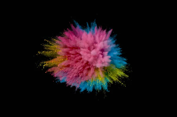 Esplosione di polvere colorata. Polvere di primo piano astratta sullo sfondo. Colonnello — Foto Stock
