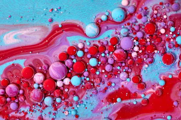 Kleurrijke acryl bubbels. Abstracte inkt ontwerpsjabloon Mixed tex — Stockfoto