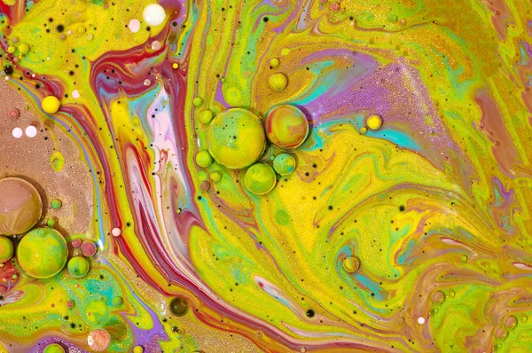 Renkli akrilik kabarcıklar. Soyut mürekkep tasarım şablonu karışık tex