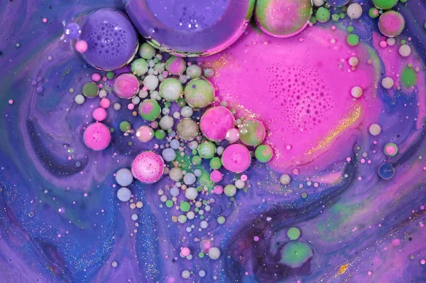 Colourful acrylic bubbles.Abstract ink design template mixed tex — Stock Photo, Image