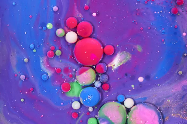 Kleurrijke acryl bubbels. Abstracte inkt ontwerpsjabloon Mixed tex — Stockfoto