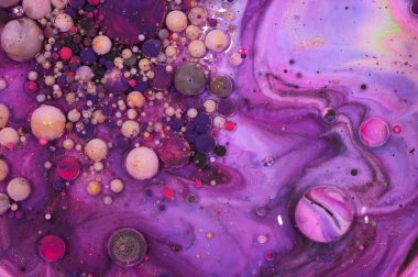 Renkli akrilik kabarcıklar. Soyut mürekkep tasarım şablonu karışık tex