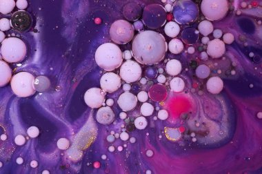 Renkli akrilik kabarcıklar. Soyut mürekkep tasarım şablonu karışık tex