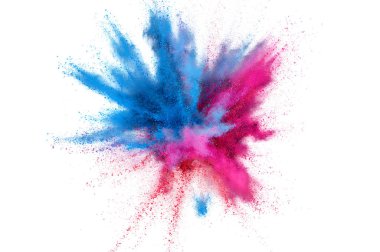 Renkli toz patlaması. Arka planda soyut çekim tozu. Albay