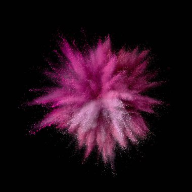 Renkli toz patlaması. Arka planda soyut çekim tozu. Albay