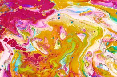 Soyut renkli arka plan, duvar kağıdı. Akrilik boyaların karıştırılması.