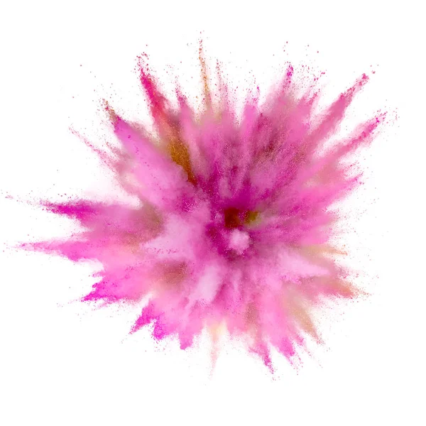 Colored powder explosion on white background. Abstract closeup d — Stock Photo, Image