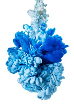 Suda mürekkep. Splash boya karıştırma. Çok renkli sıvı boya. Abst