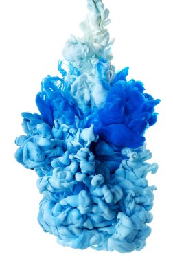 Suda mürekkep. Splash boya karıştırma. Çok renkli sıvı boya. Abst