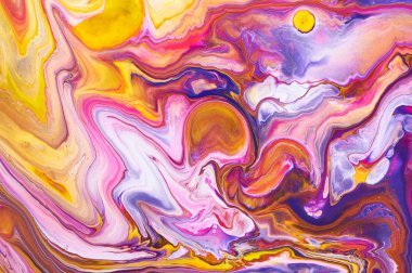 Akışkan Sanat. Soyut renkli arka plan, duvar kağıdı. Karıştırma ağrı