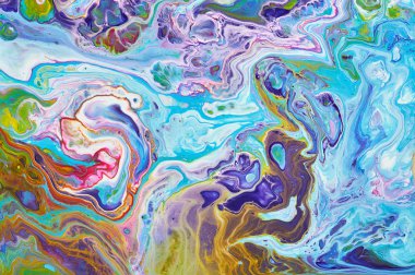 Akışkan Sanat. Soyut renkli arka plan, duvar kağıdı. Karıştırma ağrı