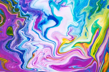 Akışkan Sanat. Soyut renkli arka plan, duvar kağıdı. Karıştırma ağrı