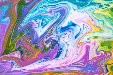 Akışkan Sanat. Soyut renkli arka plan, duvar kağıdı. Karıştırma ağrı